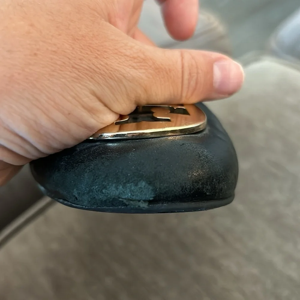 Tory Burch Minnie Travel Ballet Flat Black and Gold size 7.5 - Picture 6 of 7